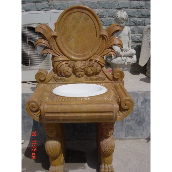 3 Tier Flower Carved Stone Marble Water Standing Fountain