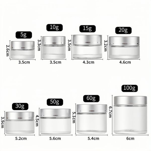 Transparent Portable Eye Cream Jar with Multiple Capacity Options for Skincare