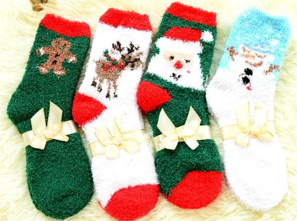 2015 Promotional supersoft jacquard thick women's coral fleece socks for christmas