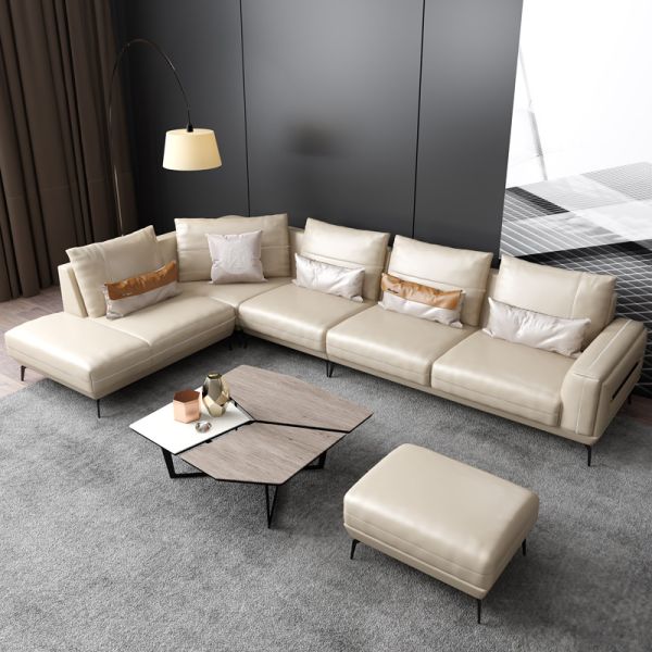 Fabric Modern Sectional Living room Sofa leather wood frame with factory price