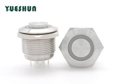 interruptor de tecla de aço inoxidável de 19mm, interruptor de tecla momentâneo redondo