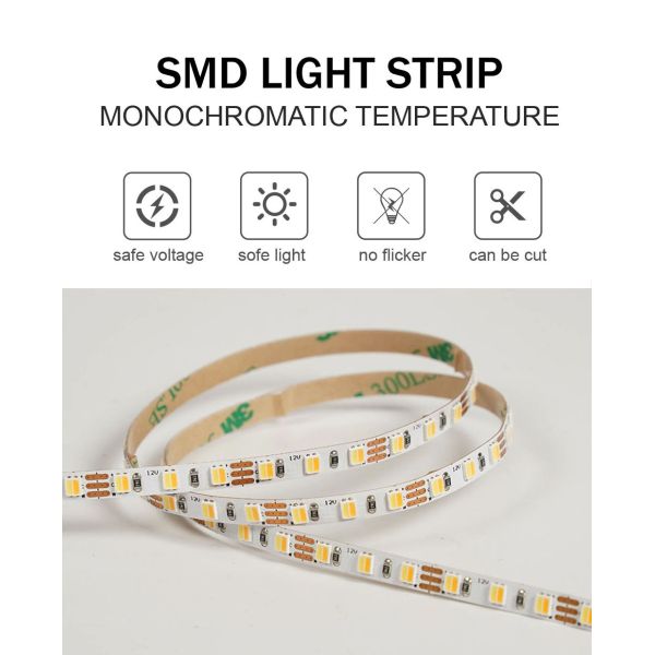 CCT 12V24V 8mm 120leds 3000K-6500K 35Copper Led Strip Light for TV Backlight Cabinet