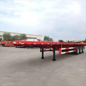 2 / 3 Axle 20 40FT 50 Ton Flatbed Trailer Cheap Flatbed Container Transport Semi Trailers High Quality Flatbed Trailer