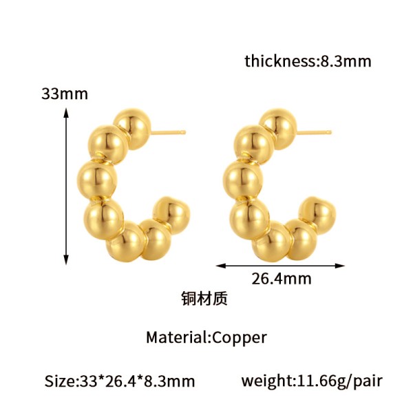 Popular Geometry U-shaped 18K Gold Earrings Water Drop Studs Irregular Hollow Women Earring Wholesale