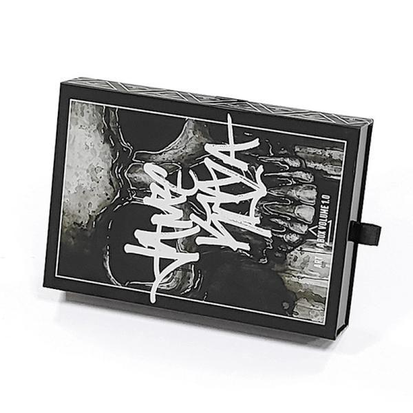 Impressão de logotipo personalizado aceita caixa de presente deslizante matte preto com pedido personalizado