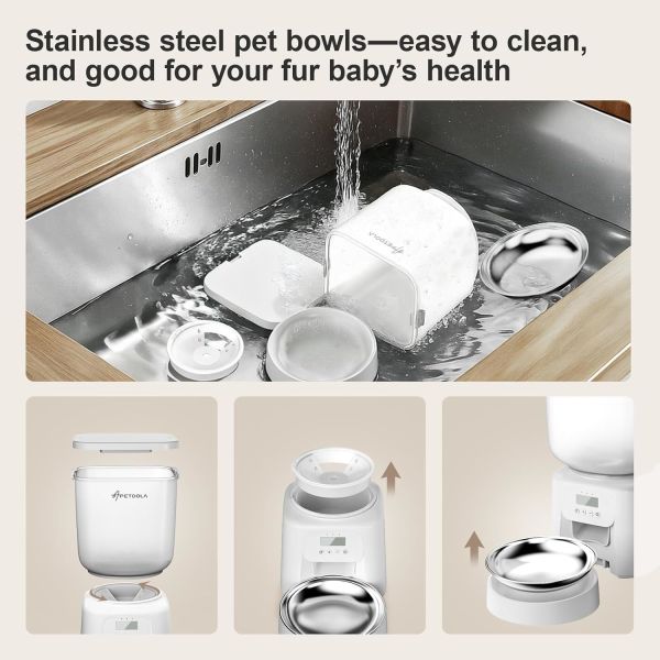 130 Degree Wide View Pet Feeder Two Way Audio App Remote Timed Feeding Design