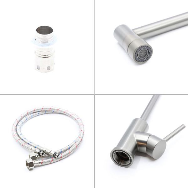 SONSILL Kitchen Mixing Faucet Sink Faucet Wire Drawing 304 Stainless Steel Water Faucet