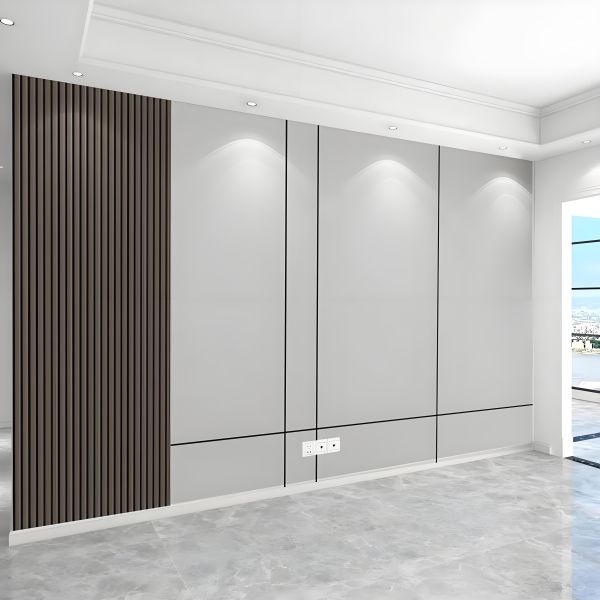 Bamboo Wood Fiber Veneer Waterproof Pvc Wooden Sheet Fireproof Carbon Crystal Wall Panels Modern Style Pvc Sandwich Panel