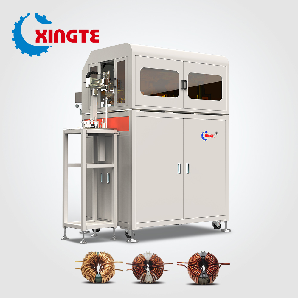 Fully automatic common mode magnetic ring butterfly winding machine with double-in & double-out structure for 0.45~1.7mm wire and 14~50mm toroidal cores