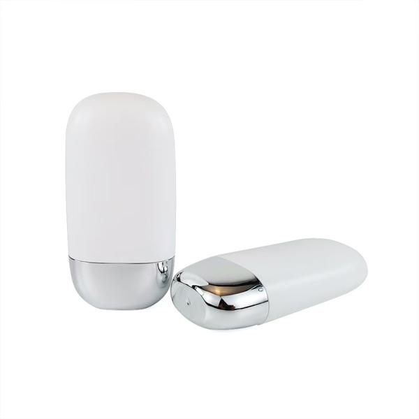 Wholesale Plastic PP Sunscreen Cream Bottle with Silver Double Shell Cap in 30g and 50g Sizes
