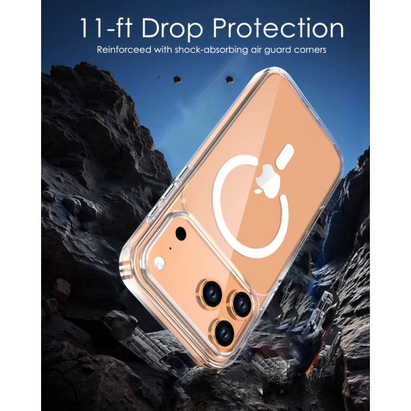 Transparent MagSafe-Compatible Shockproof Phone Case for Wireless Charging and Daily Protection