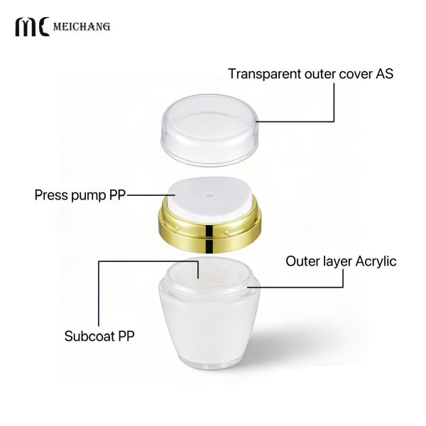 30ml Wine Jar Shaped Airless Pump Bottle with Vacuum Protection for Skincare and Hair Care