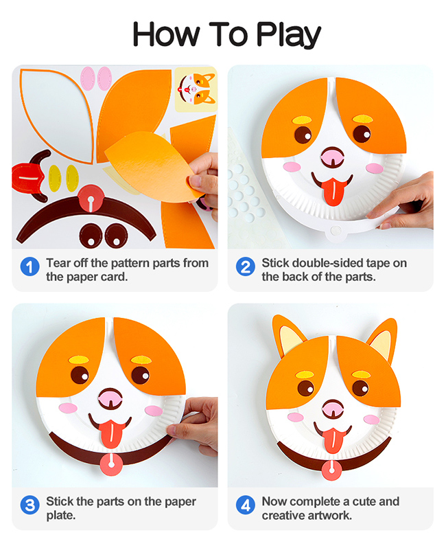 Творческое животное DIY производит набор бумажной тарелки на Preschool 3-8 лет детей