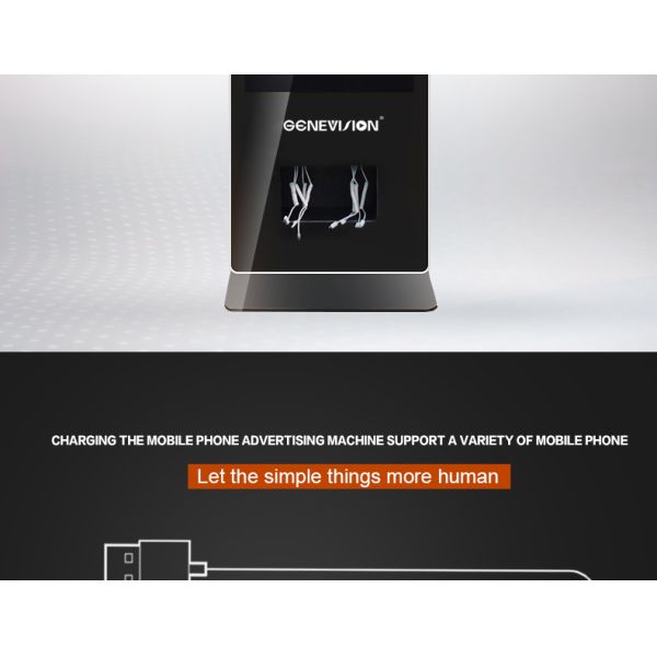 тотем экрана рекламы Синьяге 55инч цифров киоска зарядной станции мобильного телефона 4К ФХД