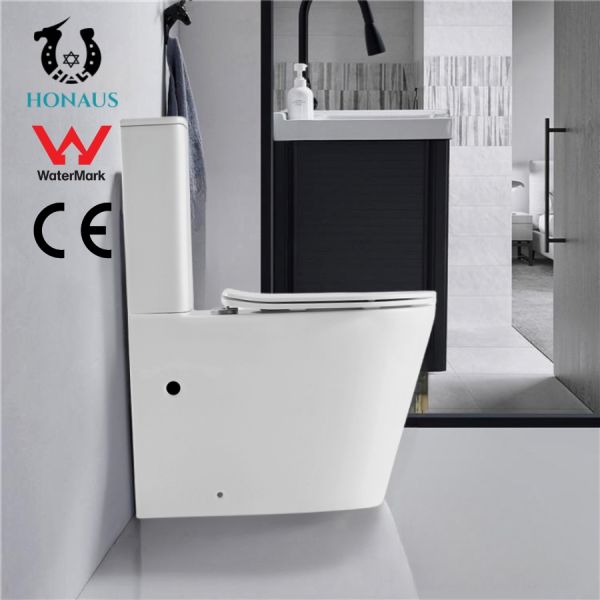 Floor Mounted Dual Flush Round Two Piece Toilet Bowl Water Saving