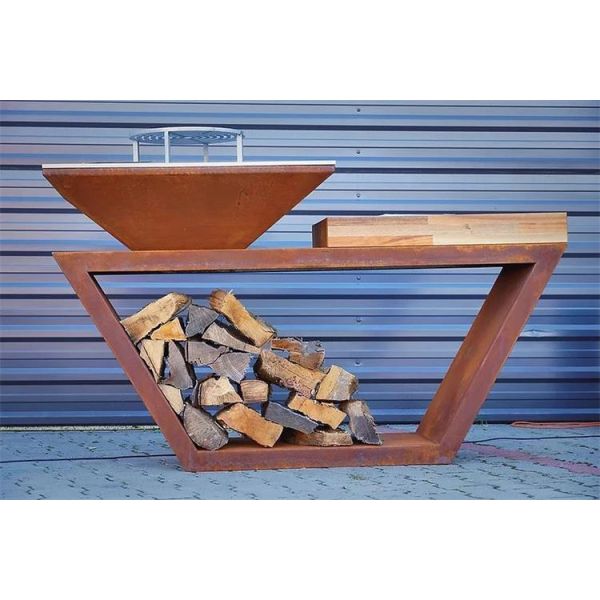OEM Custom Outdoor Cooking BBQ Gill Corten Metal Garden Barbecue Fire Pit