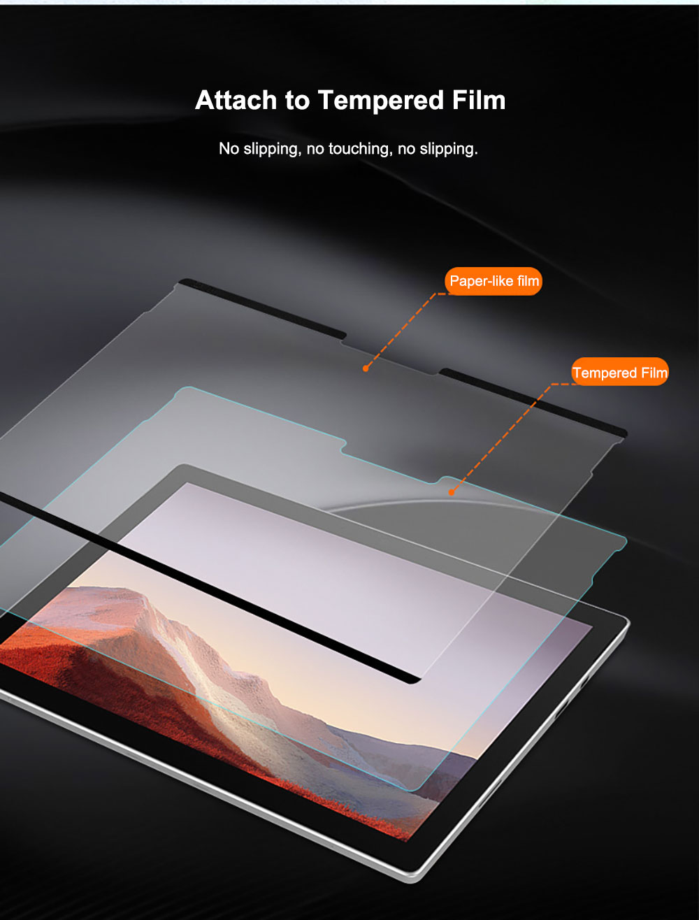 Tablet Tempered Screen Protector for Microsoft Surface Pro 9 8 7 Go 3 Glass High Quality Knock-Down Drawing Paper Ghm096 Laudtec Wholesale OEM/ODM/Private Label