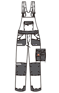 Elasticated Waistband Mens Work Uniforms 320gsm Bib Work Pants