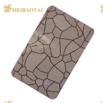 Rose Gold Black Mirror Etched 304 Stainless Steel Sheet Four Feet