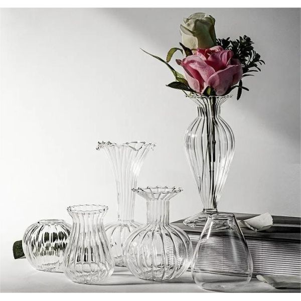 Европейский дизайн в стиле арт-деко Прозрачная стеклянная ваза Террарий Столовая ваза