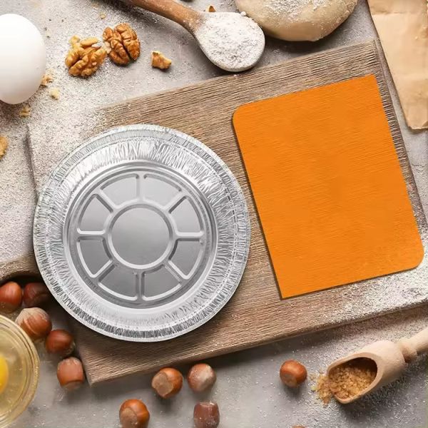 1L круглые алюминиевые кастрюли неглубокая алюминиевая фольга кастрюля круглый контейнер поднос