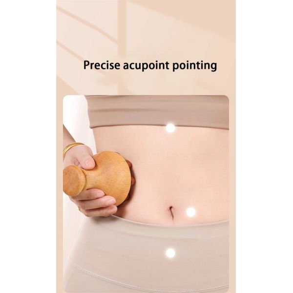 Full-body Massage Oak Handle Body Meridian Massage Brush Body Gua Sha Massager Scalp Massage Comb With Air Bag