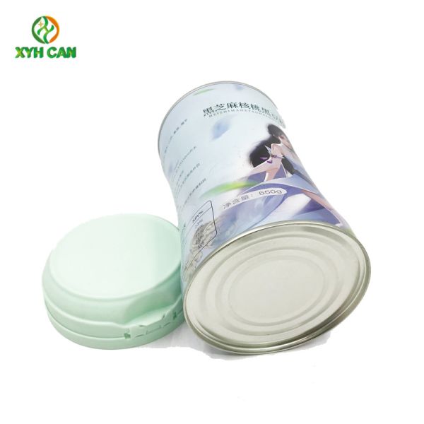 Milk Powder Tin Can Small Waist Metal Milk Powder Tin Can with Colorful Cap