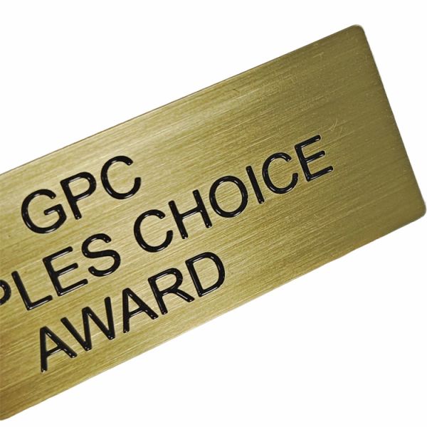 Custom-made Brass Signs Filled With Black Paint Without Adhesive