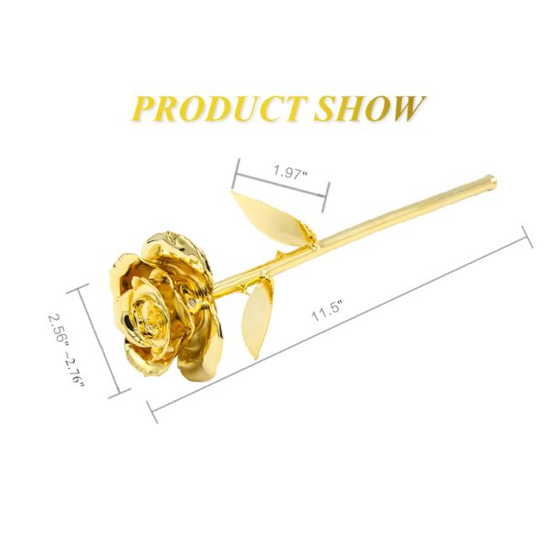 Valentine Gifts  24k  Gold Dipped  Rose with Gift Box and Artificial  Gift Flower Holiday Decoration