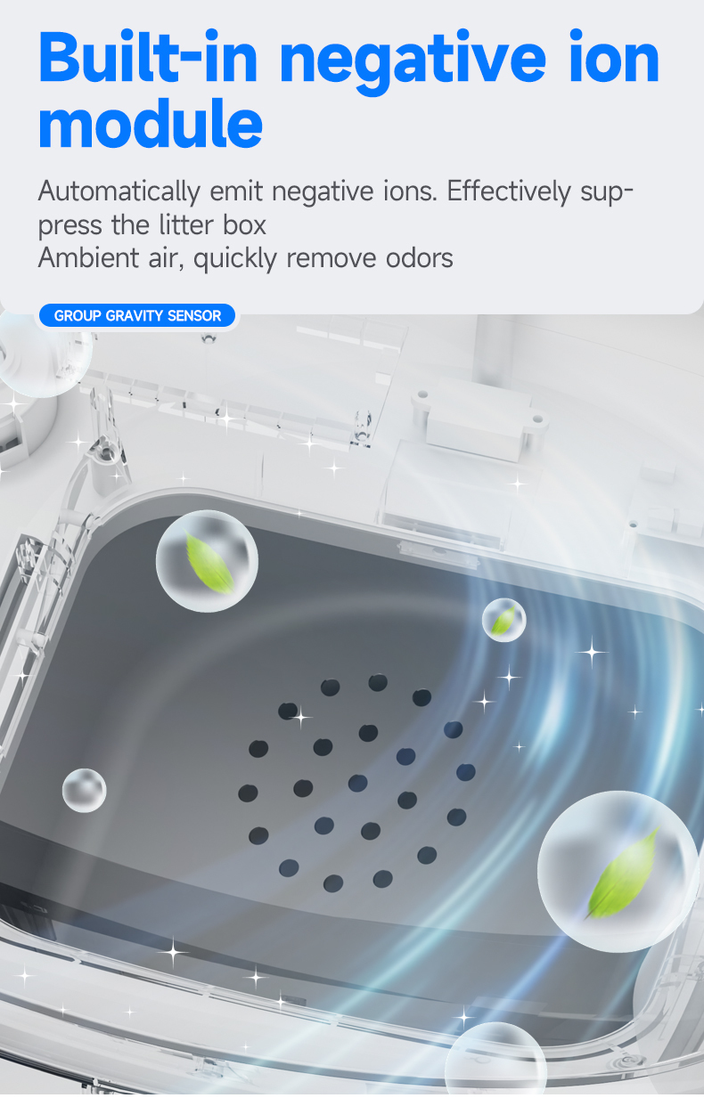 Large Capacity Strong Odor Control Smart Automatic Cat Litter Box for Multiple Cats