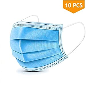 10PCS Disposable Face Masks, 3-Ply Earloop Mouth Mask for Dust and Personal Health, Respirator Masks Thicker Breathable