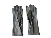 Slip Resistant Full Finger Grey Leather Military Style Gloves