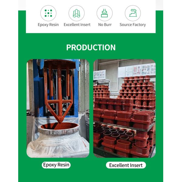 DUWAI 40.5KV TG3-35Q 395X2Indoor Post Insulator Standoff Epoxy Resin APG Technology Insulator For Distribution Cabinet  Epoxy Resin Insulator for High Voltage Cabinet Contact Box for Indoor Switch