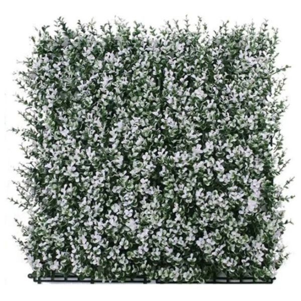 Pared de hierba artificial resistente a los rayos UV reciclable para el exterior Decoración de oficinas para el hogar en blanco