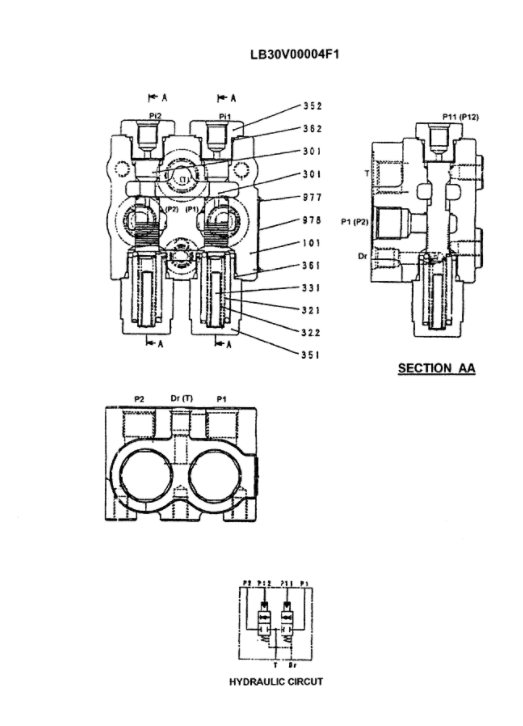 LB30V00004F1 Excavator Hydraulic Control Valve