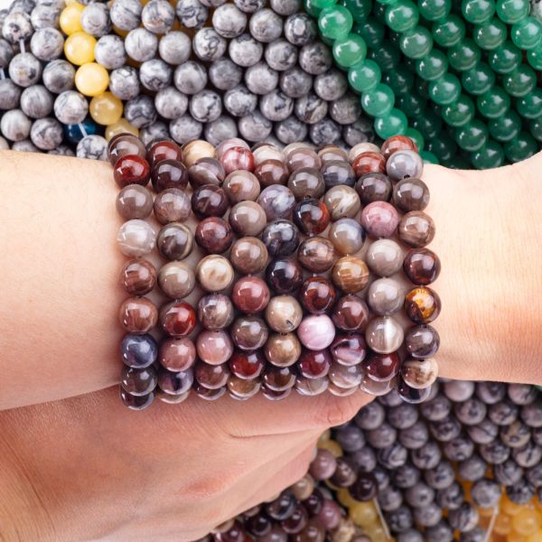 8 мм деревянный яшма реального кристаллического камня круглые рыхлые бусы для ручной ювелирных изделий