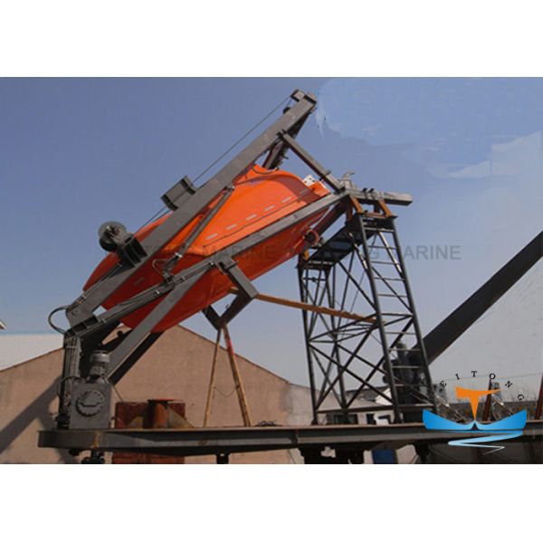 Dydraulic Motor Rescue Boat Davit , Single Arm Slewing Marine Davit Crane