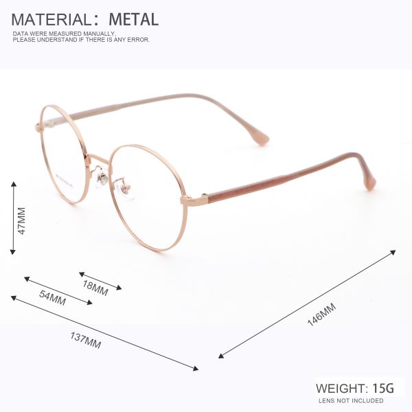 Синий Легкий металлический каркас Очки Каркасы Стильный минималистский дизайн 340