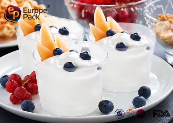 Recycle Food Packing Disposable Plastic Dessert Cup 190Ml Round Shape