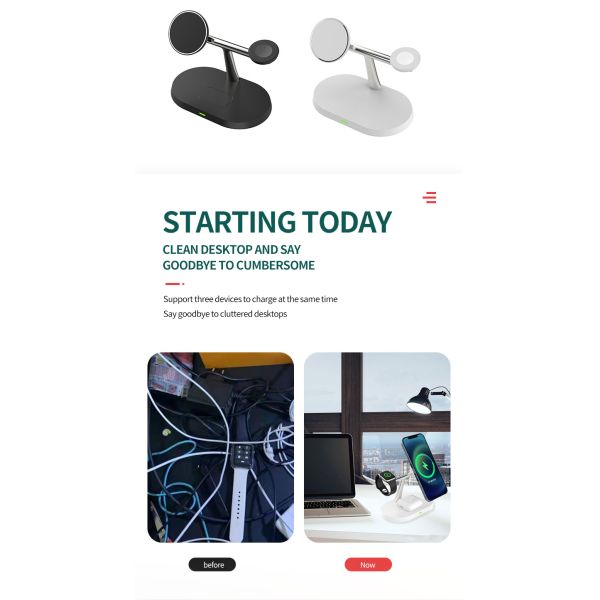 Multifunctional Quick Charge Wireless Charger , Magsafing 15 Watt Wireless Charger