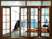 Porte en verre pliable en PVC en UPVC 3 panneaux Porte en verre pliable en PVC revêtement par électrophorèse