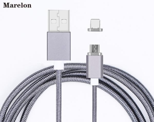 Fast Charging Magnetic USB Data Cable Micro 8 pin USB Cable for Iphone / Xiaomi