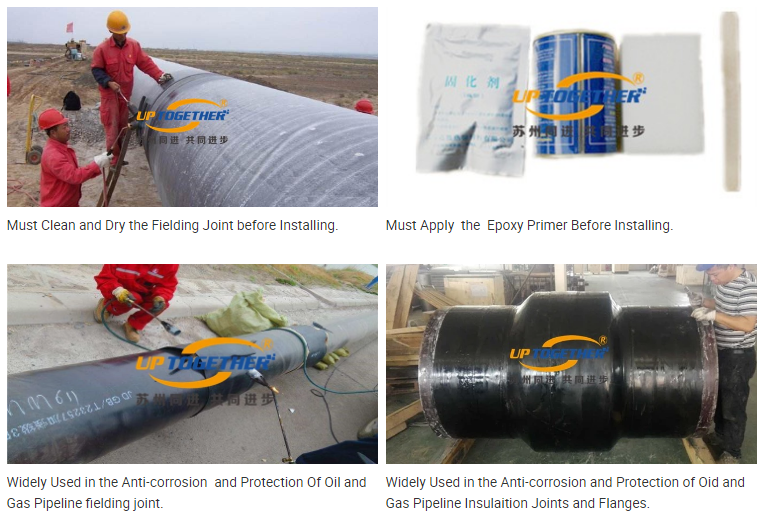 Tubular 3PE Heat Shrinkable Sleeve WSS60 Series Φ219 * 500MM Black Color