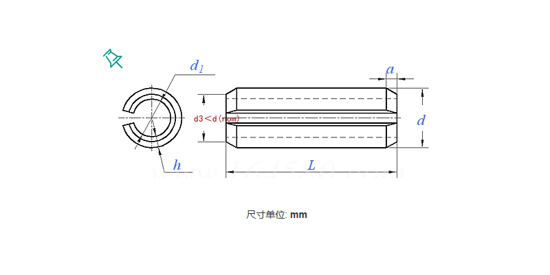 ISO 8752 304 Stainless Steel Plain Slotted Roll Pins