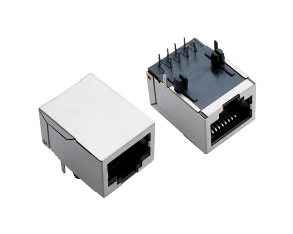 2250030-1 1 Port POE RJ45 Jack With 10 / 100 / 1000 Base-T Transformer For Router