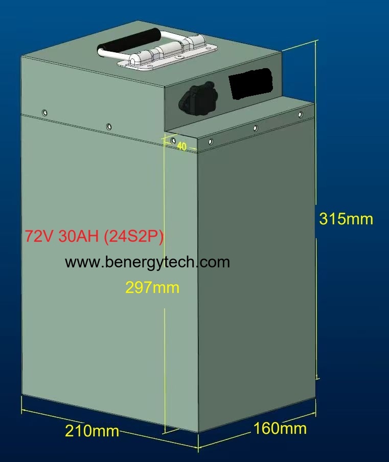 72V 30Ah LiFePO4 Battery for Electric Bike, Motorcycle & Scooter – Deep Cycle Replacement Pack with BMS