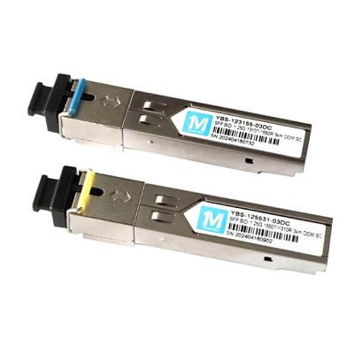 3 DDMI Yes 1.25G BIDI 3km 1310nm/1550nm SC Connector WDM Simplex Optical Module SFP Transceiver for Network Connections