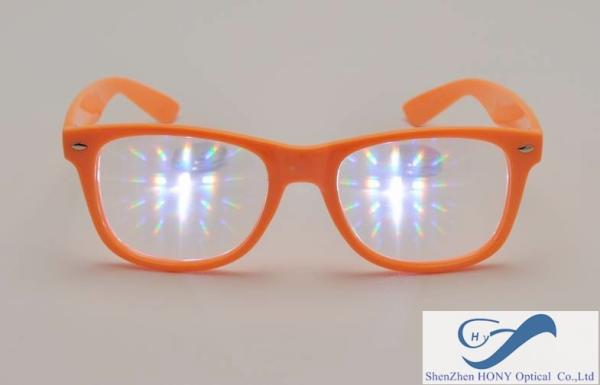 Party Plastic Frame 3D Diffraction Glasses , Durable Rainbow Prism Glasses