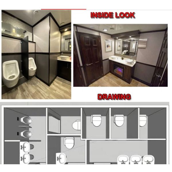 Доступный Функциональный и настраиваемый Мобильный одноместный душевой трейлер Наружный роскошный ванный туалет