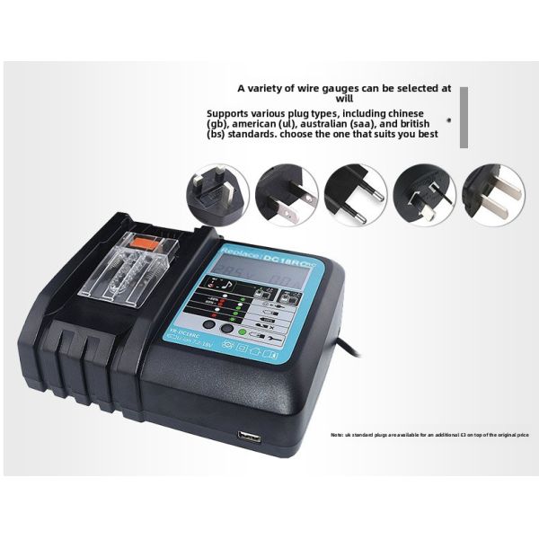 Fast Charger Compatible with Makit 14.4V 18V LXT Li-ion Batteries Replacement DC18RC Power Tool Battery Charger